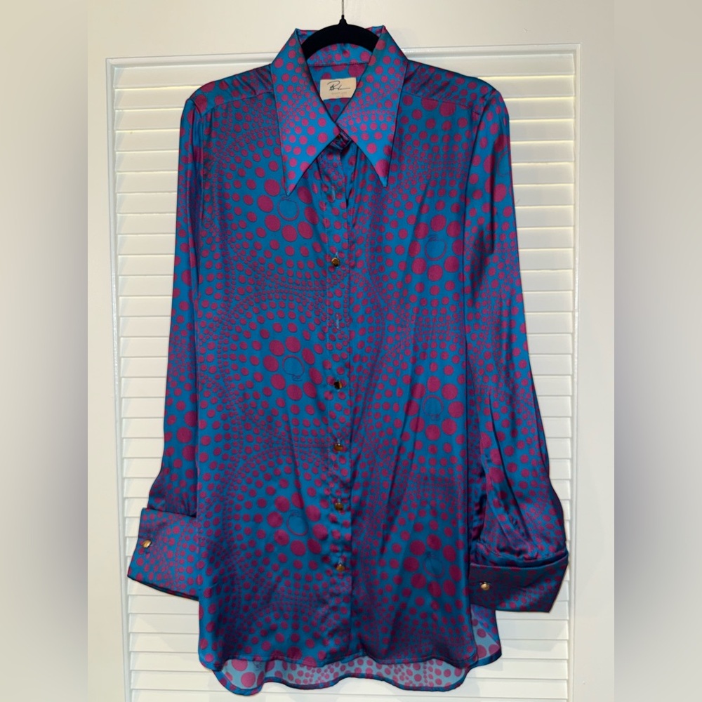 Stylish Purple and Blue Button Down Shirt